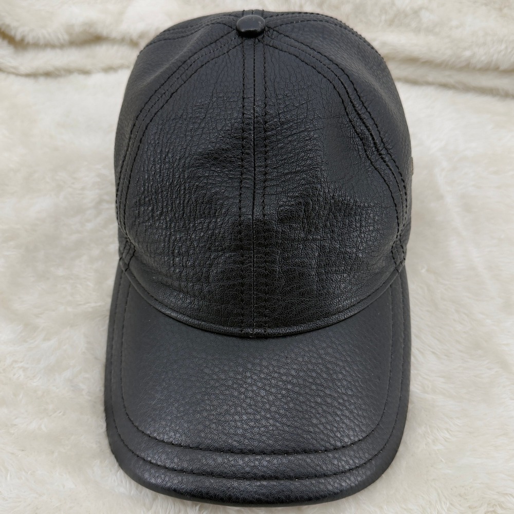 Stetson Peyton STW510 Black Leather Baseball Cap Hat Mens One Size Adjustable